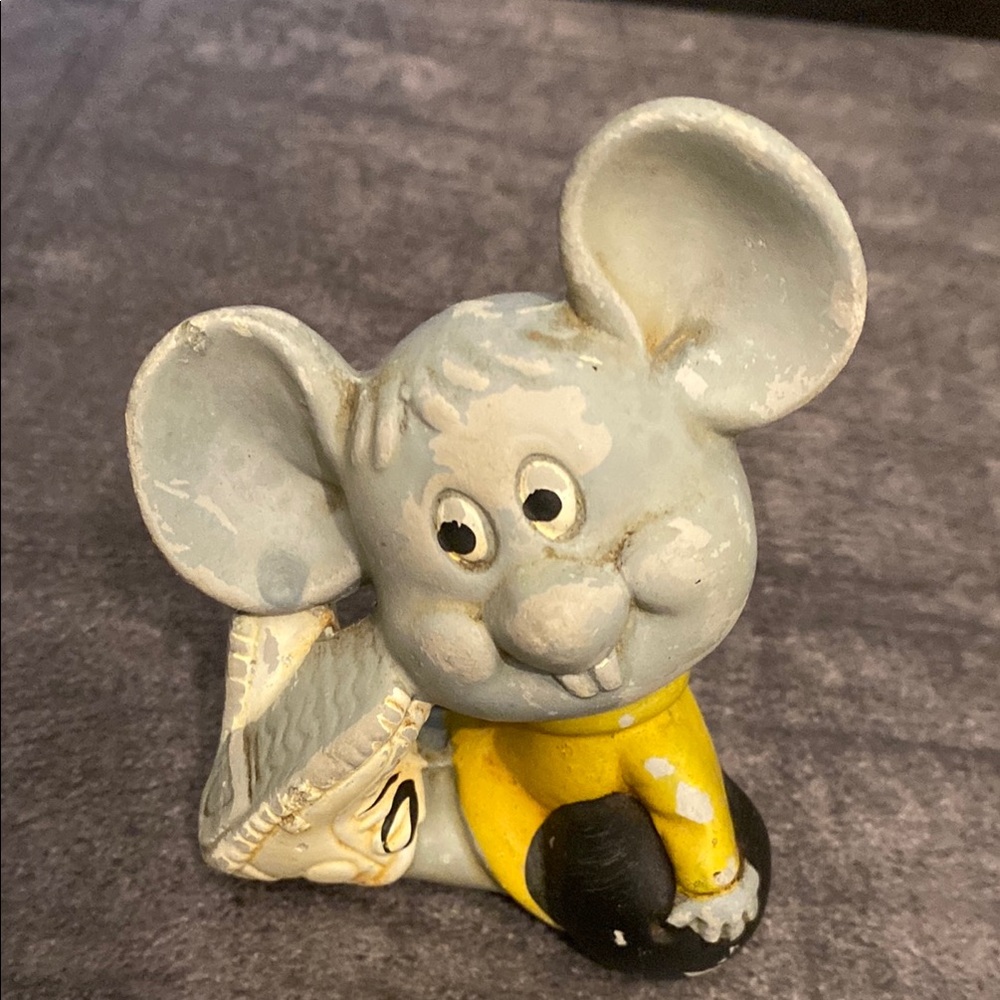Vintage Enesco Ceramic Hand Painted Whimsical Mouse Figurine